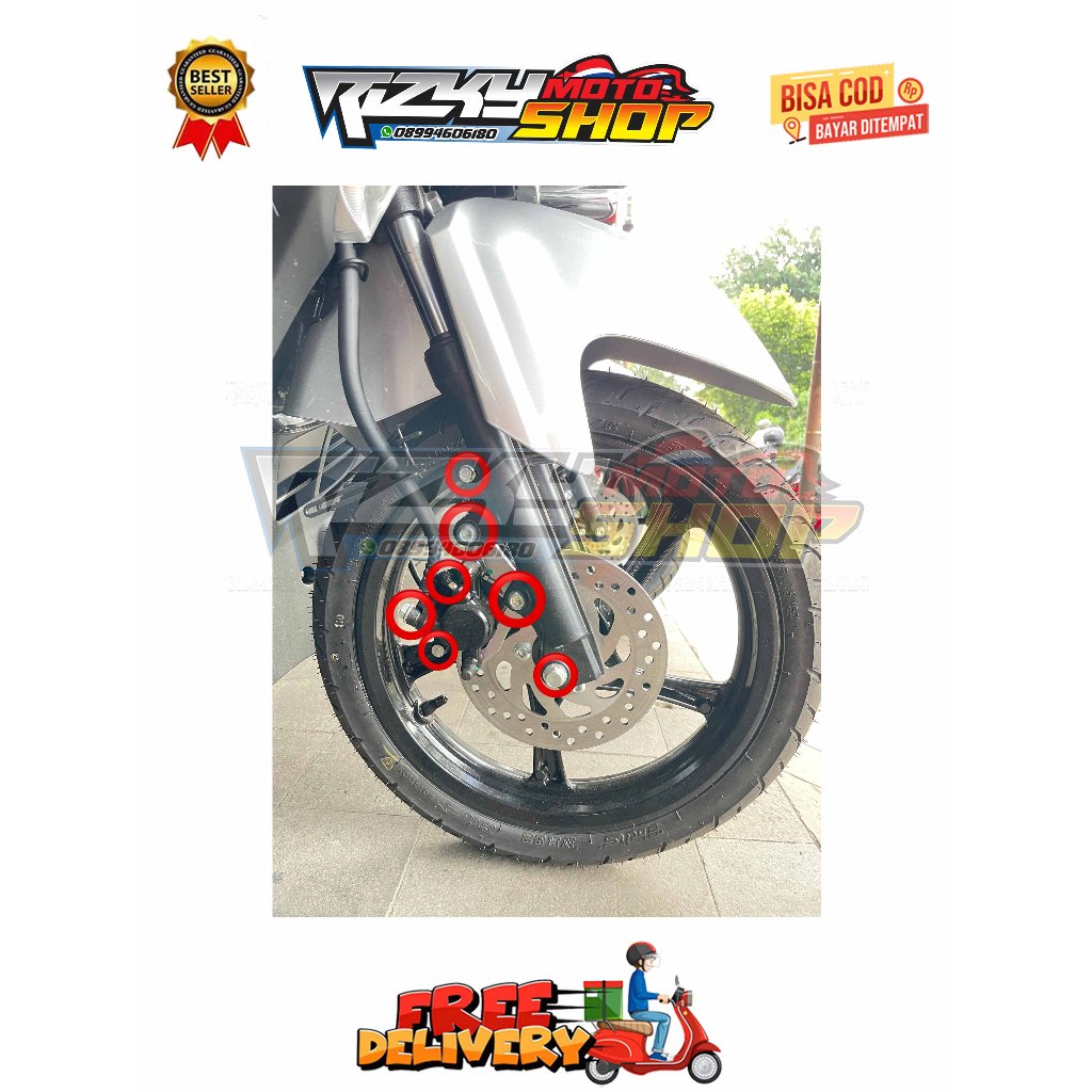 BRACKET ZIO + เบรค + BANJO + NEPEL + TOJOSAN + ด้านหน้า CALIPER ASSEMBLY (7 BOLT) MIO SERIES 115 / 1