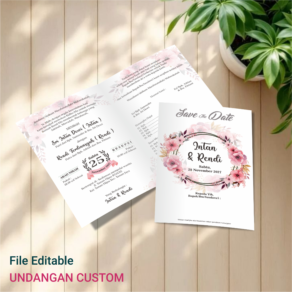 BC TIK 150 แกรม คําเชิญงานแต่งงานที่หรูหราในอินโดนีเซีย