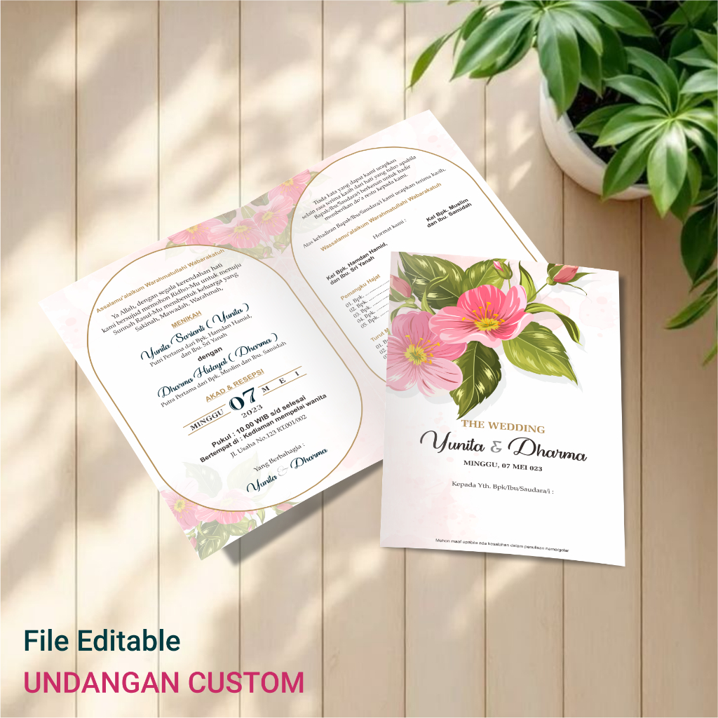 BC TIK 150 แกรม คําเชิญงานแต่งงานที่หรูหราในอินโดนีเซีย