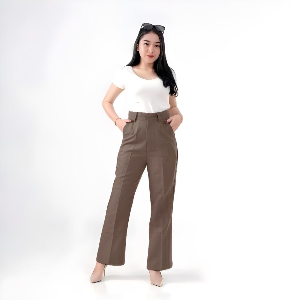 GIGI PANTS - กางเกงตัดเอวสูง / กางเกงบานสตรีขายาว