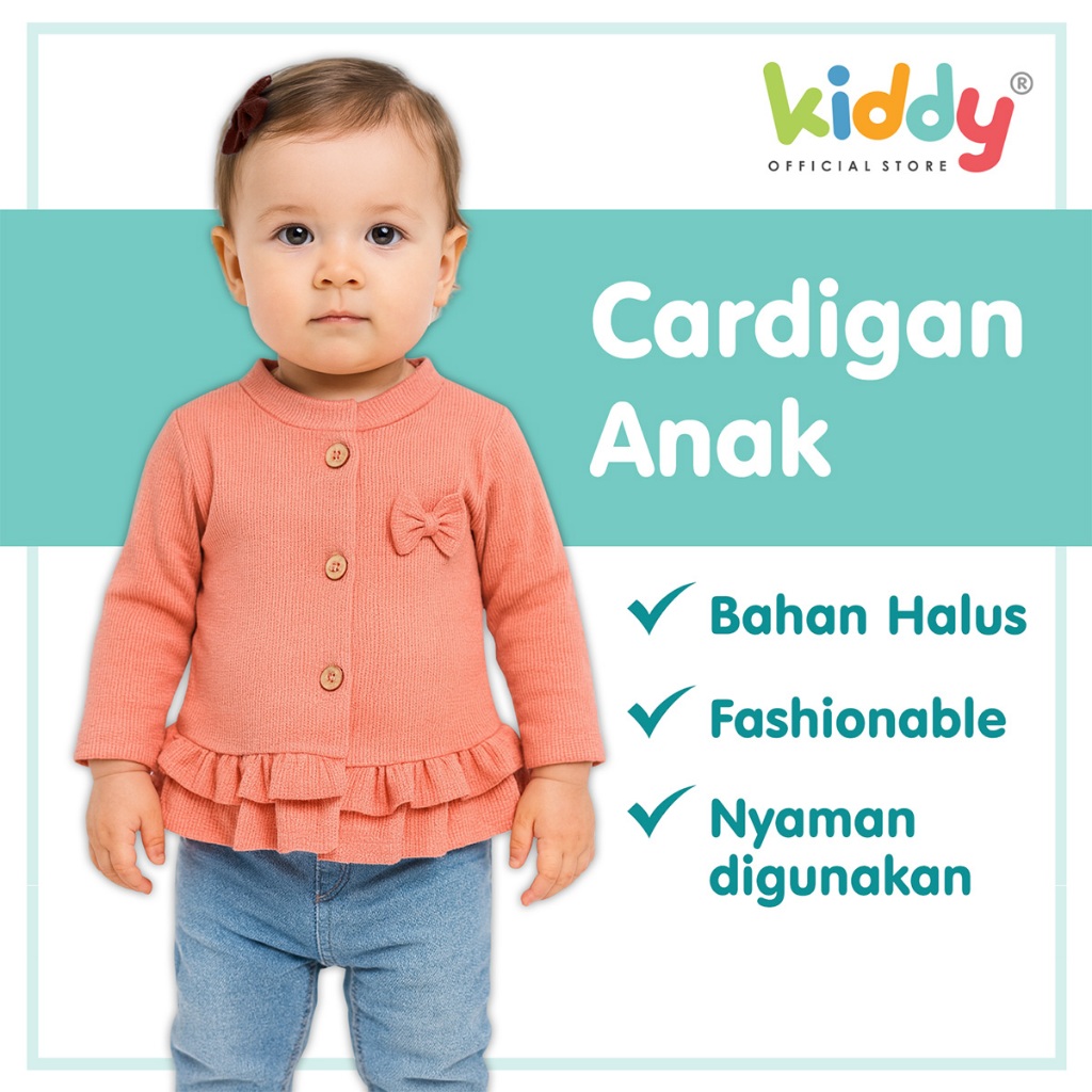 Kiddy Ruffle and Raglan Cardigan / Kardigan Baju Dingin Anak