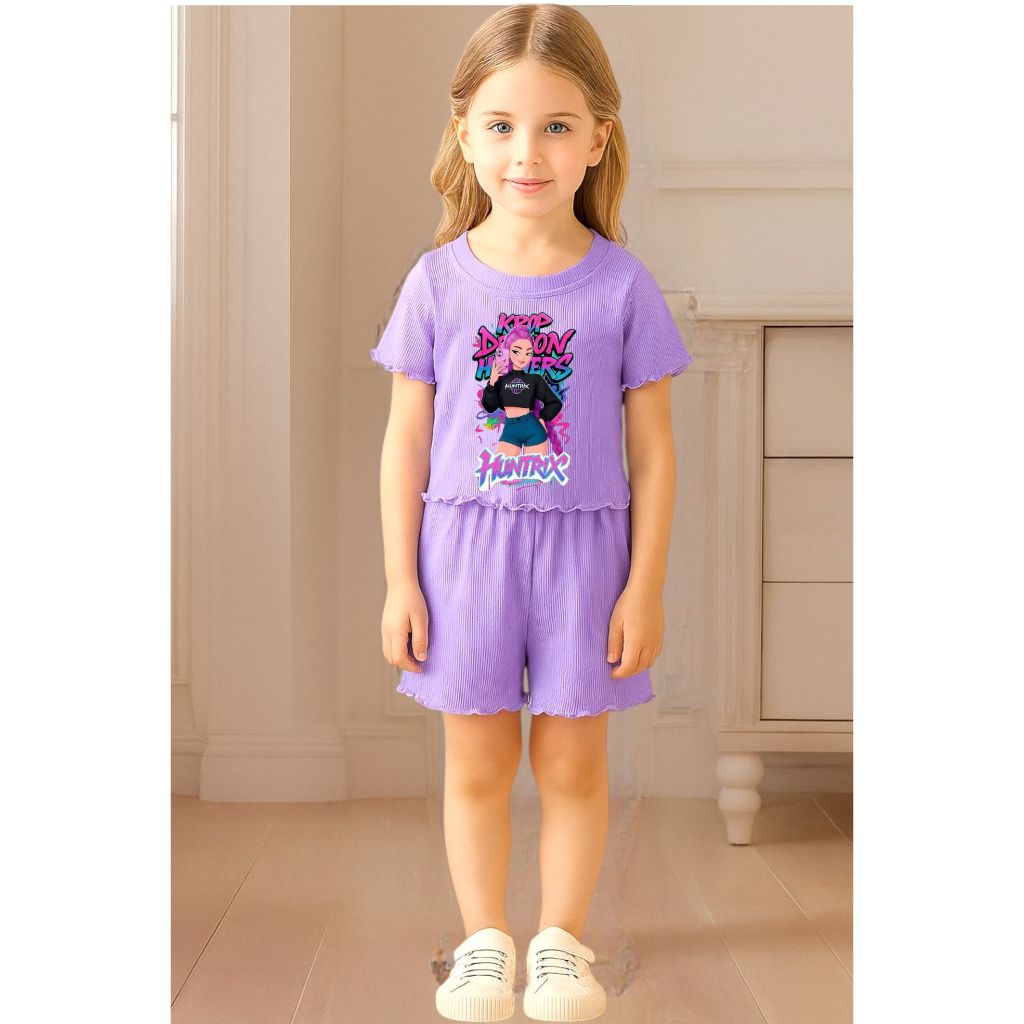 Kell set girls knitt rip Hunttrix rumi / ชุดเด็ก k-pop นักล่าปีศาจ rumi kang 1 - 9 ปี