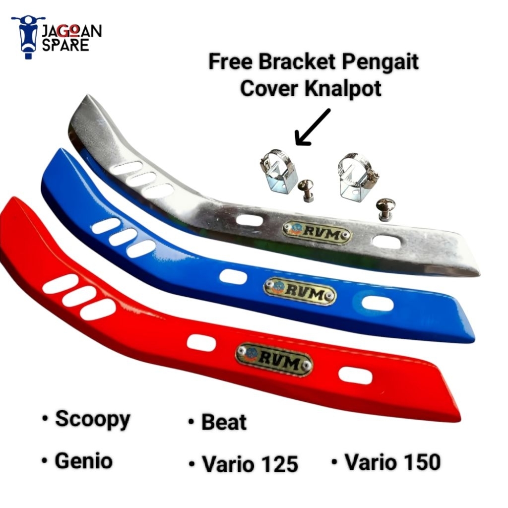 ฝาครอบคอท่อไอเสียสากล RVM – Beat Scoopy Genio Vario 110 – ตัวป้องกันความร้อนไอเสีย + ขายึดฟรี