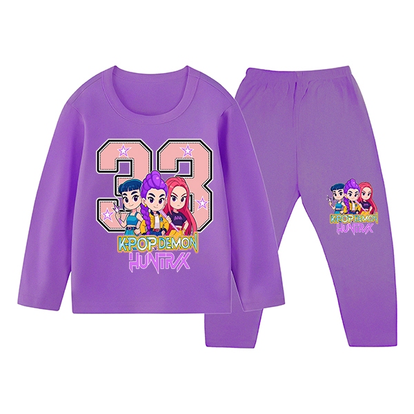 Demon Hunter KPOP ชุดนอนสําหรับเด็กผู้หญิงแขนยาว/ชุดนอนเด็กผู้หญิง 2080