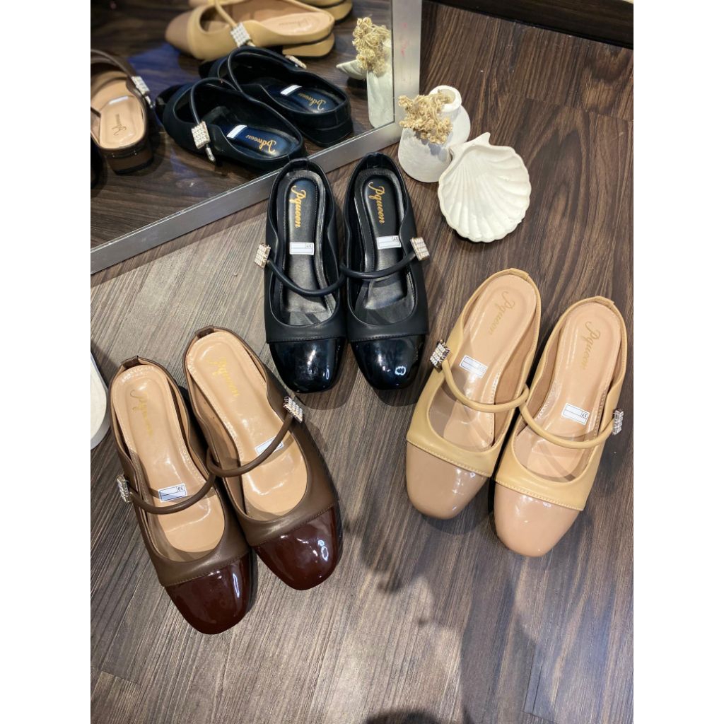 Cella Mules รองเท้าส้นสูงผู้หญิง 3 ซม. ล่าสุด