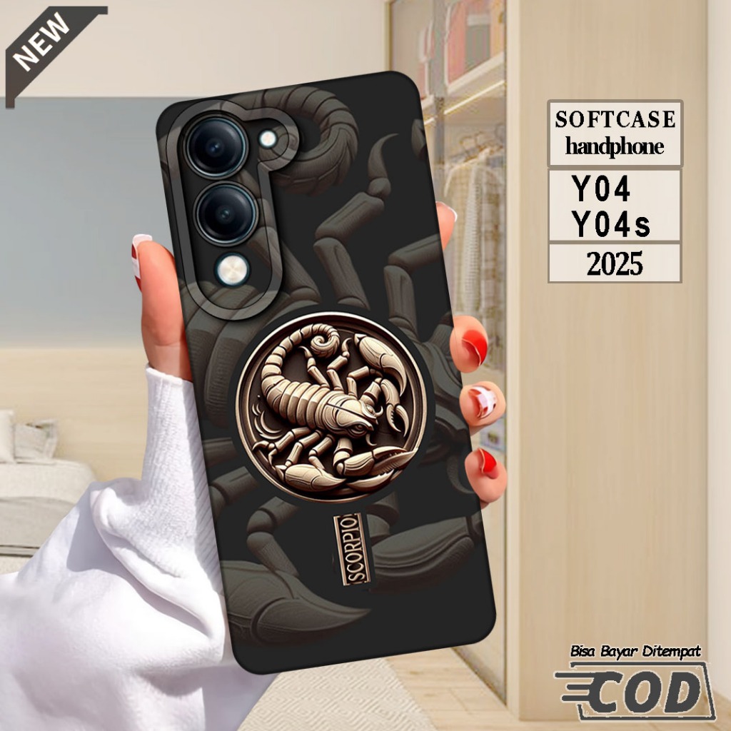 VIVO Y04S 4G 2025 ซิลิโคน - เคส VIVO Y04 _เคสใสสีดํา Softcase หนายืดหยุ่นวัสดุ