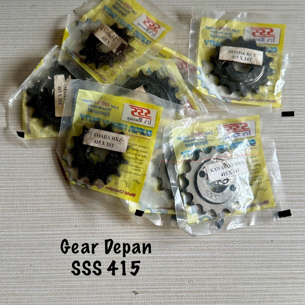 เกียร์หน้า SSS 415 428 Rxking Jupiter Ninja Megapro Tiger Satria Fu Smash