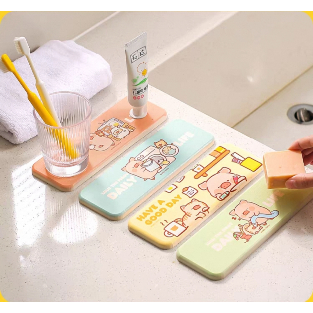 Lulu The Piggy Diatom Glass/แปรงสีฟัน/ที่วางสบู่ - Lulu The Piggy Diatom Coaster