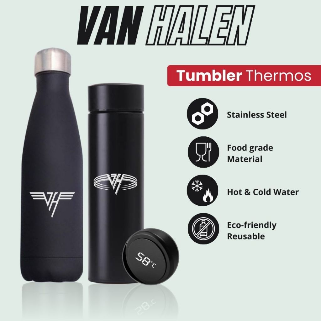 TERMOS VAN HALEN - TUMBLER THERMOS CUSTOM DESIGN VAN HALEN