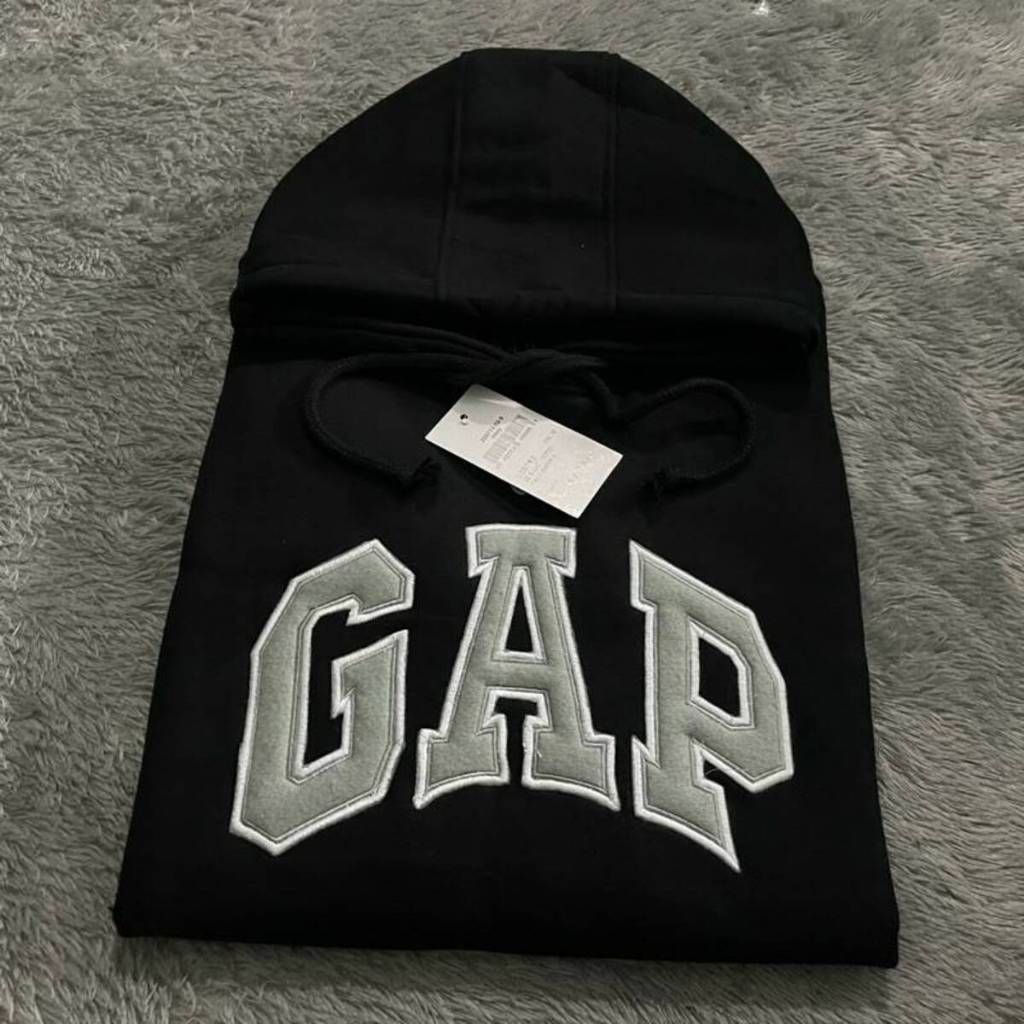 เสื้อแจ็คเก็ต Gap - Gap hoodie โลโก้ปักสีเทาสําหรับผู้ชายและผู้หญิงหนาพรีเมี่ยม distro
