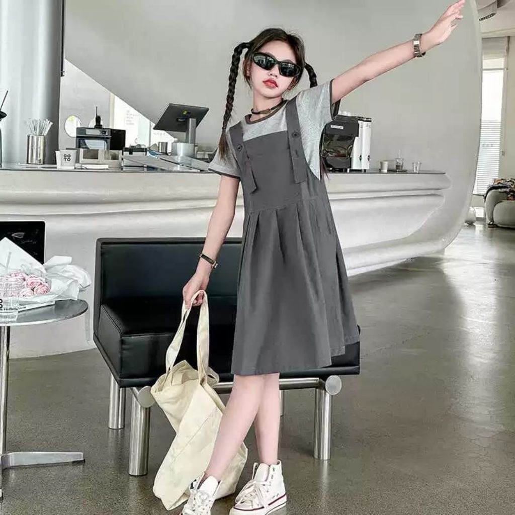 ER-462 Imported 2IN1 OVERALL ชุดสําหรับสาว AGES 5-12 ปีนําเข้า 2IN1 ชุดสไตล์เกาหลี OVERALL ชุดชุดชุด