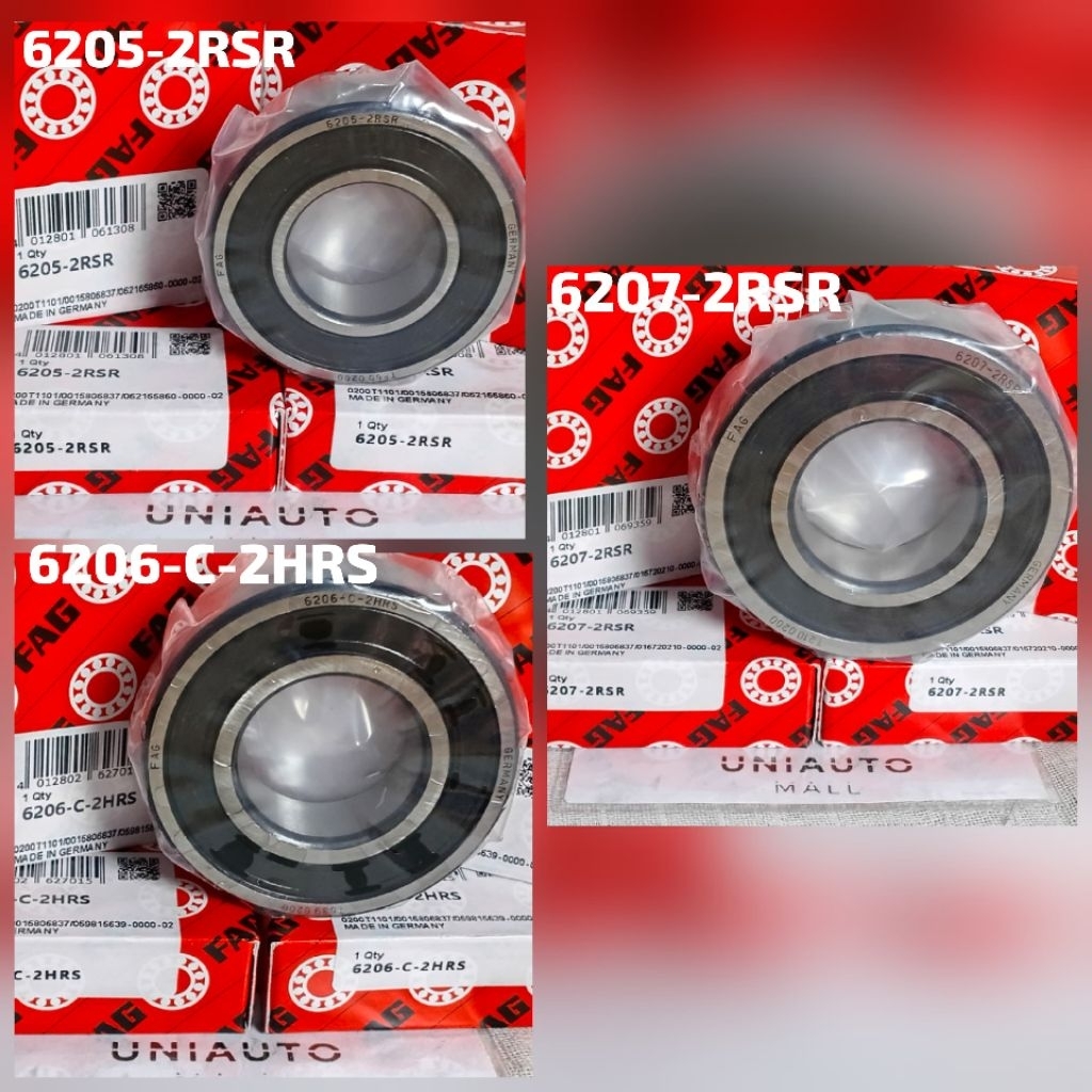 BEARING FAG 6205 6206 6207 2RS FAG RUBBER CAP LAHER