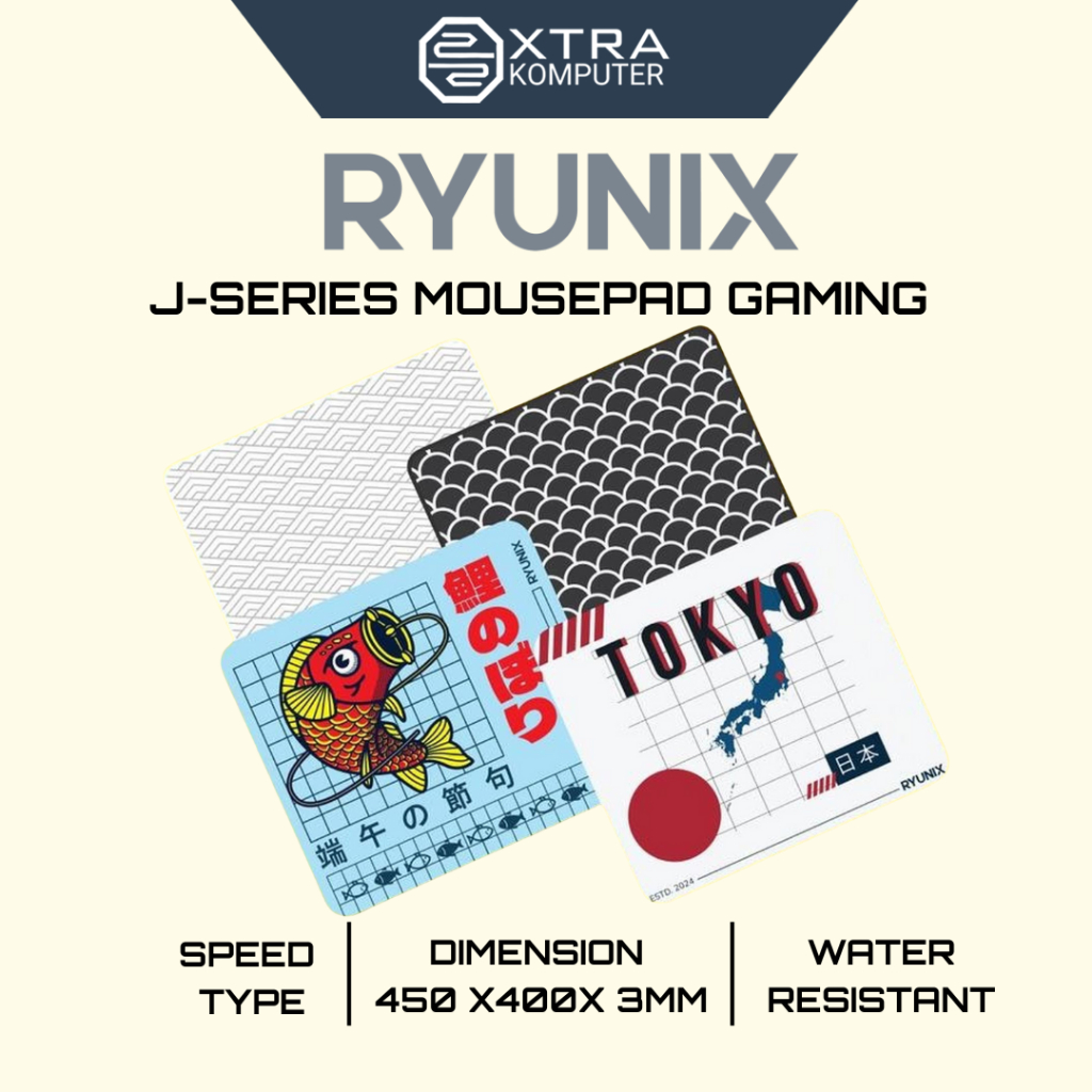 Sades Ryunix Gaming Mousepad / Deskmat J Series / J-Series / Hire / Kibo / Koinobori / Tokyo / Fabri