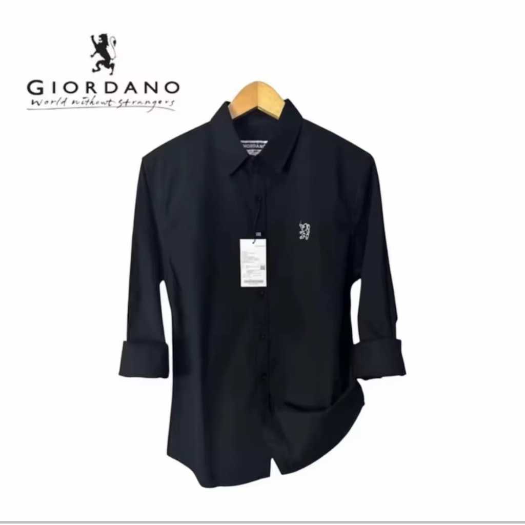 KEMEJA Giordano 3D เสื้อเชิ้ตแขนยาว Slimfit Long Shirt Plain Shirt Basic Shirt Casual Official Shirt