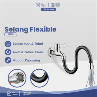 Homeneeds Selang Flexible Ekstensi Keran 1/2 Inch 360 Derajat Bahan Silikon MHG-197+MHG-198+MHG-199