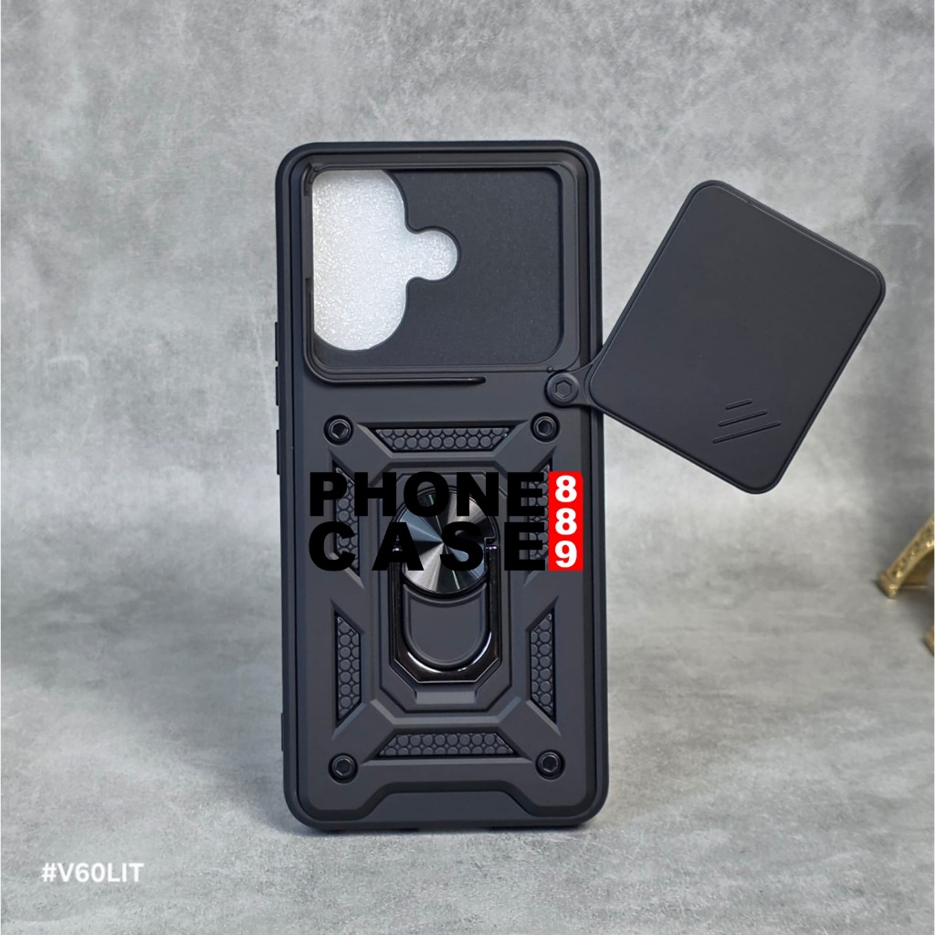 CASE VIVO V60 LITE CASE ROBOT CASE TRANSFORMER SLIDE RING BLACK เฉพาะกรณี VIVO V60 LITE