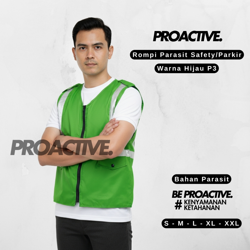 HIJAU SCOTLIGHT GREEN SAFETY VEST P3 - ก้าวหน้า