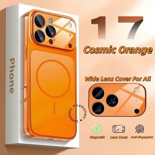 LEMON - [+Packing Box Look Like 17series] Magnetic Corning Sandblash Glass Case for iPhone 11 12 13 14 15 16 17 17AIR PRO PROMAX RCI620