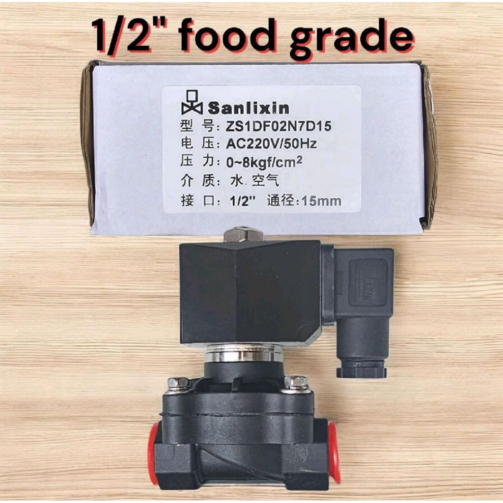 1/2" โซลินอยด์วาล์ว Sanlixin ZS1DF02N7D15 เกรดอาหาร