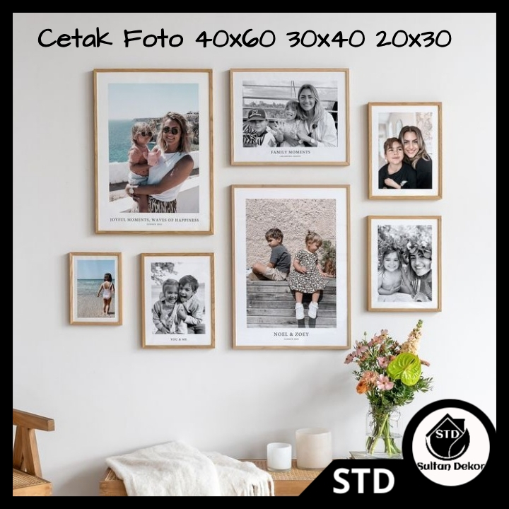 STD PHOTO PRINTING 40X60 30X40 20X30 CUSTOM PLUS ANTI-FADING MDF WOODEN FRAME SULTANDKOR