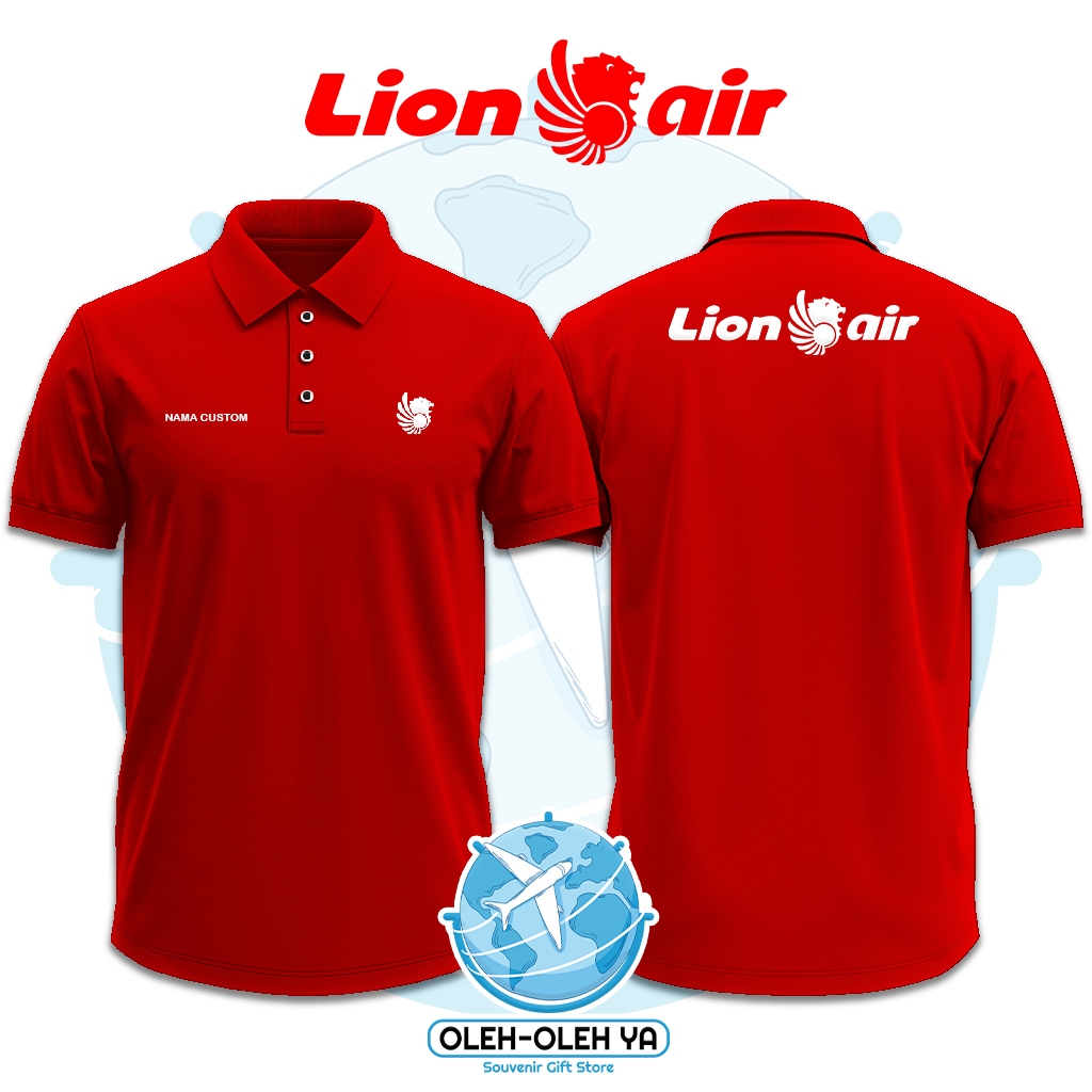 ของที่ระลึก Yes Wangki เสื้อโปโลคอปก เสื้อทํางาน Wangki - Lion Air - DTF สกรีนลายปัก O2Y-WSC123