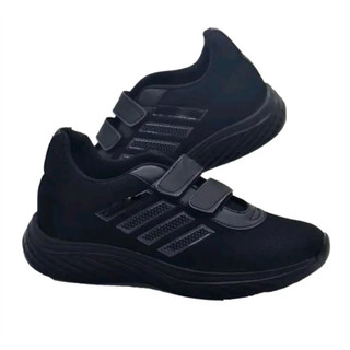 ( Back To school ) Sepatu Sekolah Anak Hitam Full black / Sepatu  Velcro Tk-Sd Dan Smp Hitam  Full black