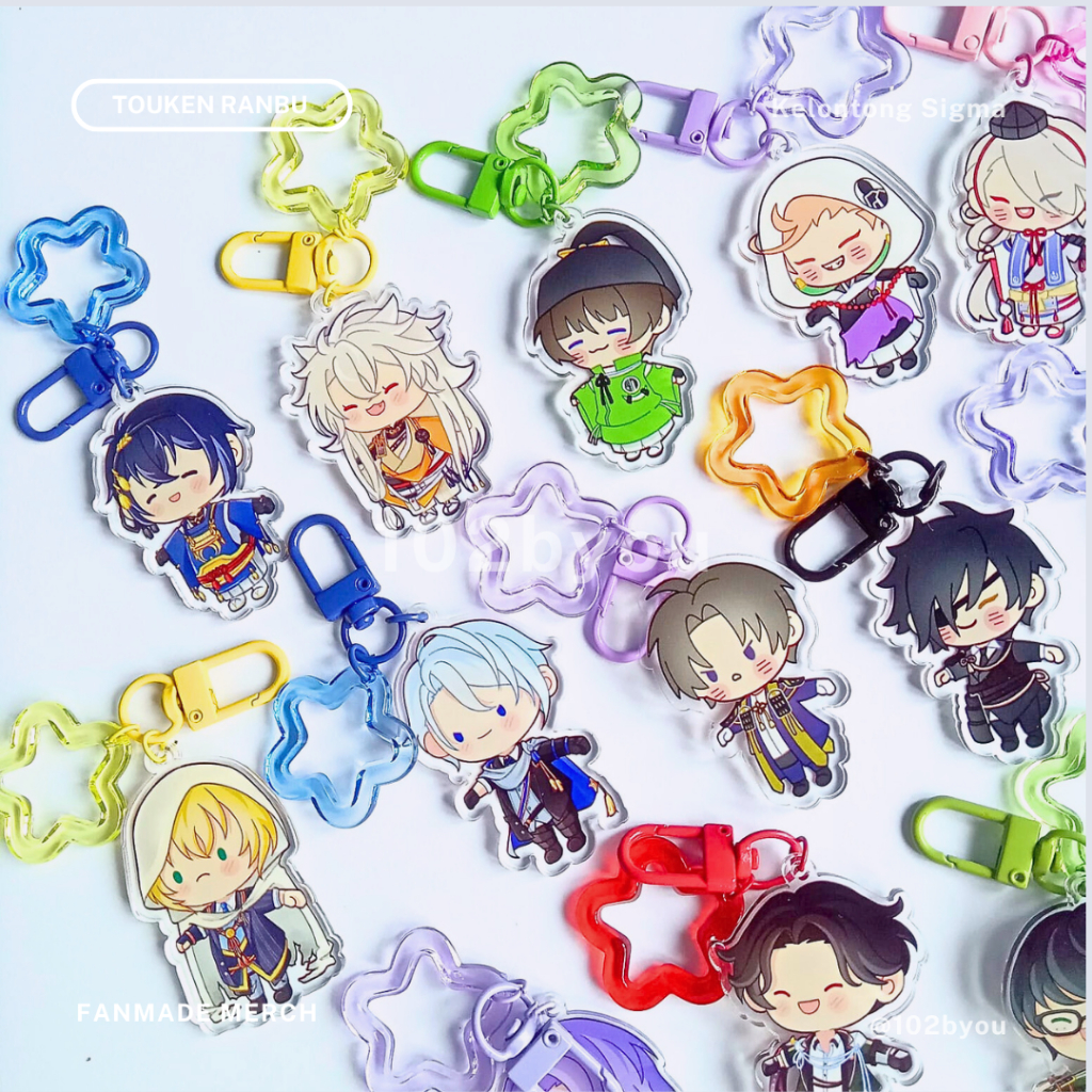 Touken Ranbu Touken Danshi Chhonky พวงกุญแจ Ciมอล Mascot Fanmade Fanmerch โดย @102byou