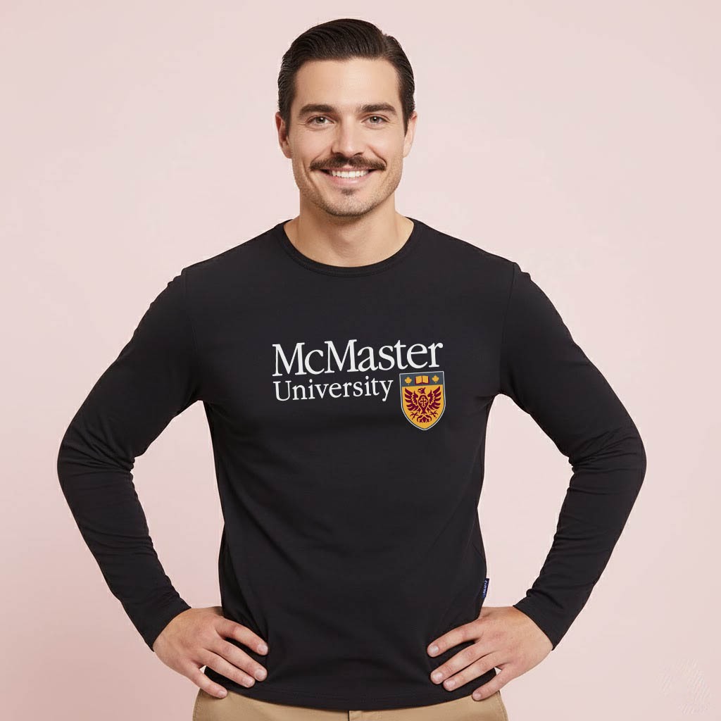 McMaster University Canada เสื้อยืดแขนยาวระดับพรีเมียมสําหรับทั้งชายและหญิง