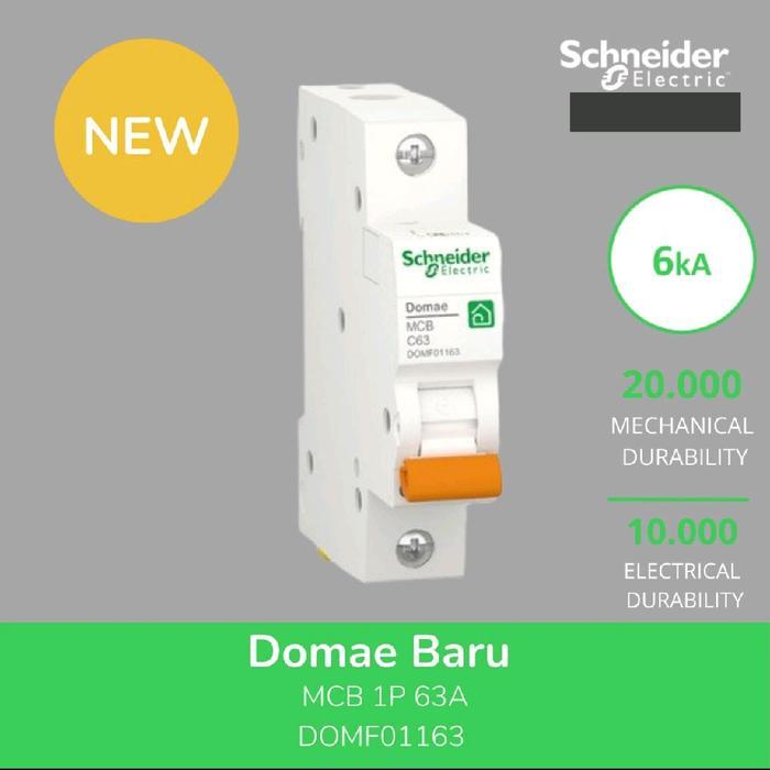 Schneider Electric NEW DOMAE MCB 63 Ampere 1P - DOMF0163 C63 MCB