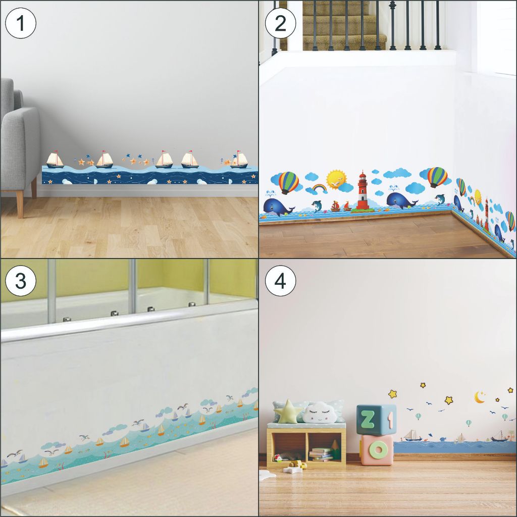 Semesta Wall Sticker Ship Motif หลายลายสติ๊กเกอร์ติดผนัง SMST UK 30X100 พร้อมส่ง
