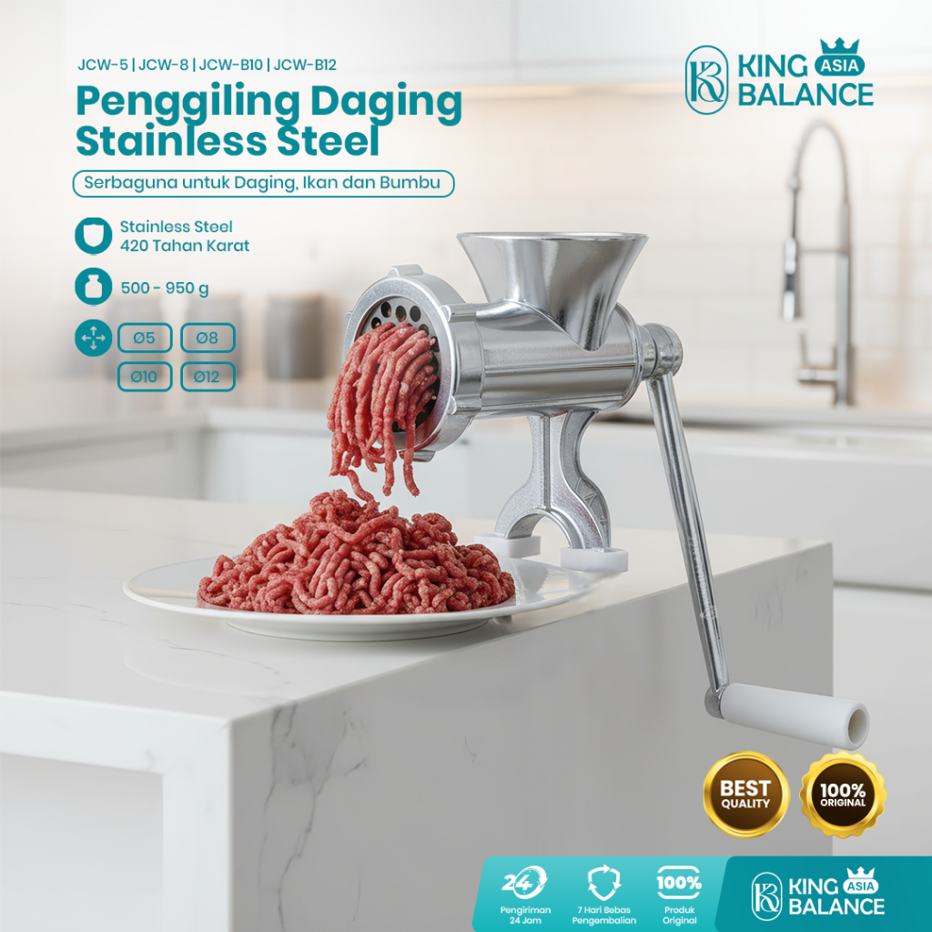 คิงบาลานซ์ | เครื่องบดเนื้อแบบใช้มืออเนกประสงค์สําหรับเครื่องเทศถั่วและปลา | JCW-5, JCW-8, JCW-B10, 