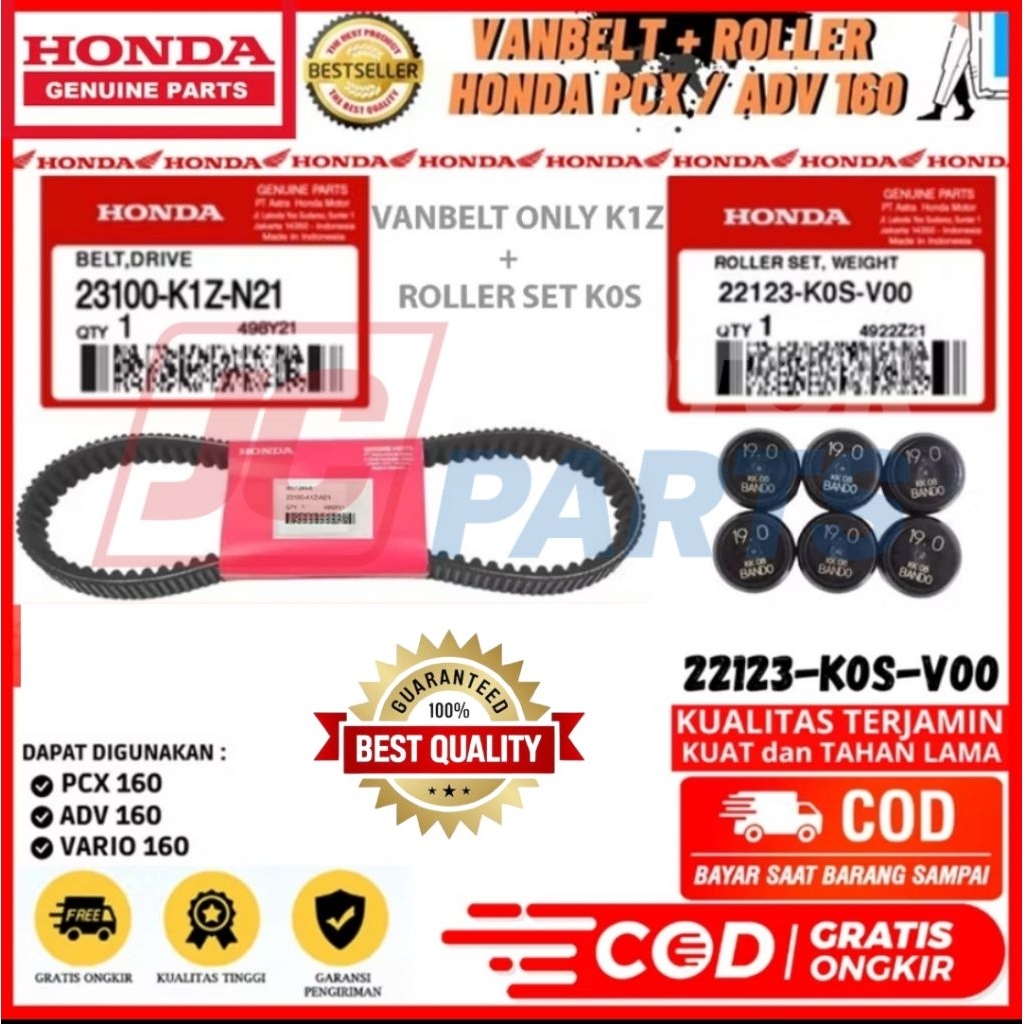 VANBELT V-BELT VAN BELT K1Z + ROLLER KOS K0S PCX160 PCX 160 ADV160 ADV 160