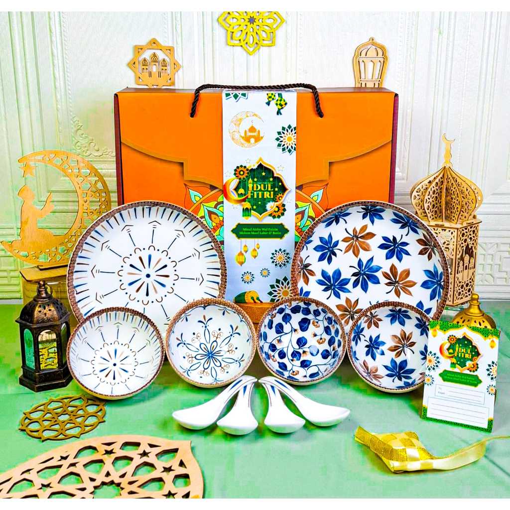 Gems AmPm [Eid Hampers] Eid Hampers premium Bowl Plate Set Tableware / Ceramic Bowl Piece / Eiko Jap