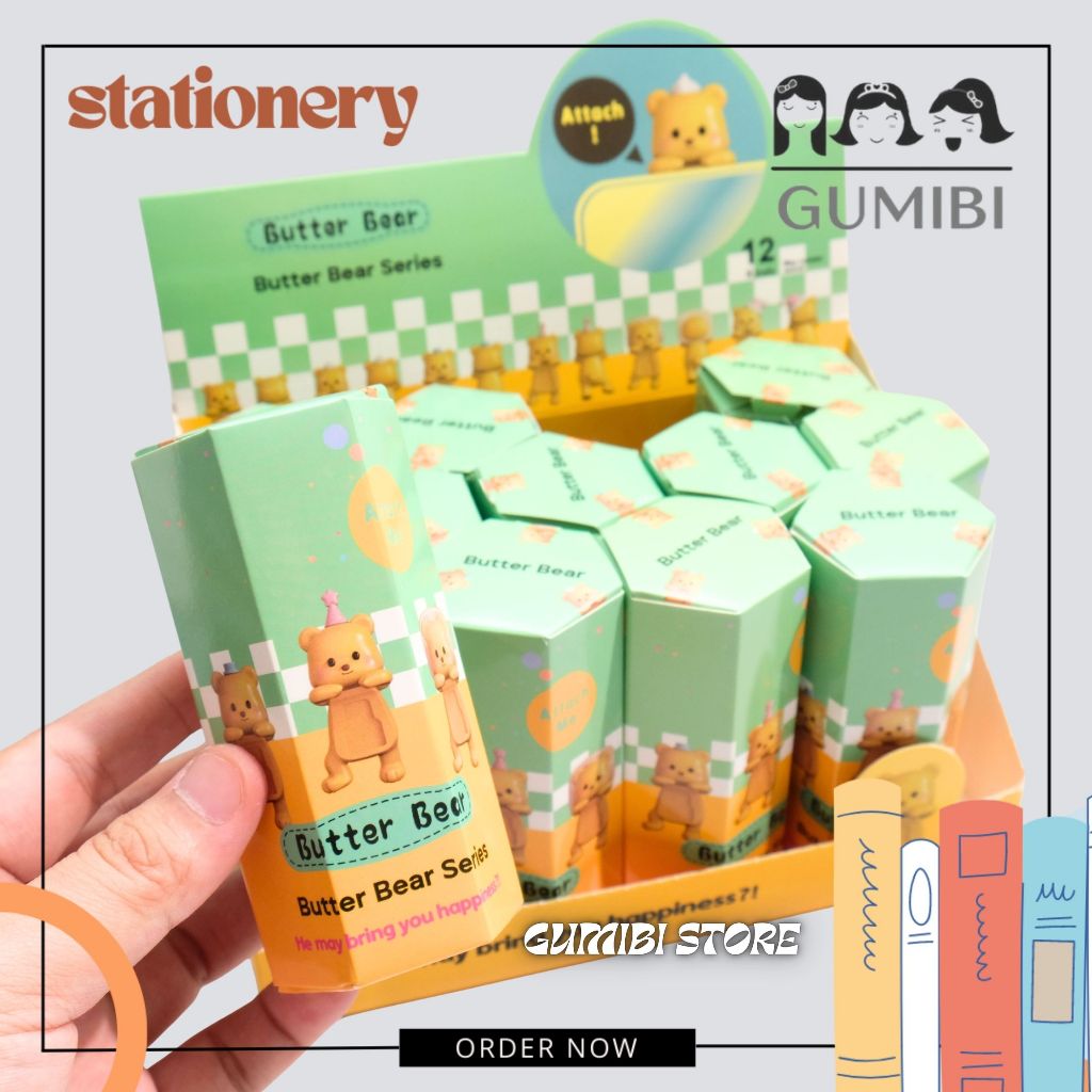 HP DECORATION HP STICK BLIND BOX HIPPERS BUTTER BEAR MYSTERY HIPPERS BUTTER BEAR SERIES CUTE HP PHON