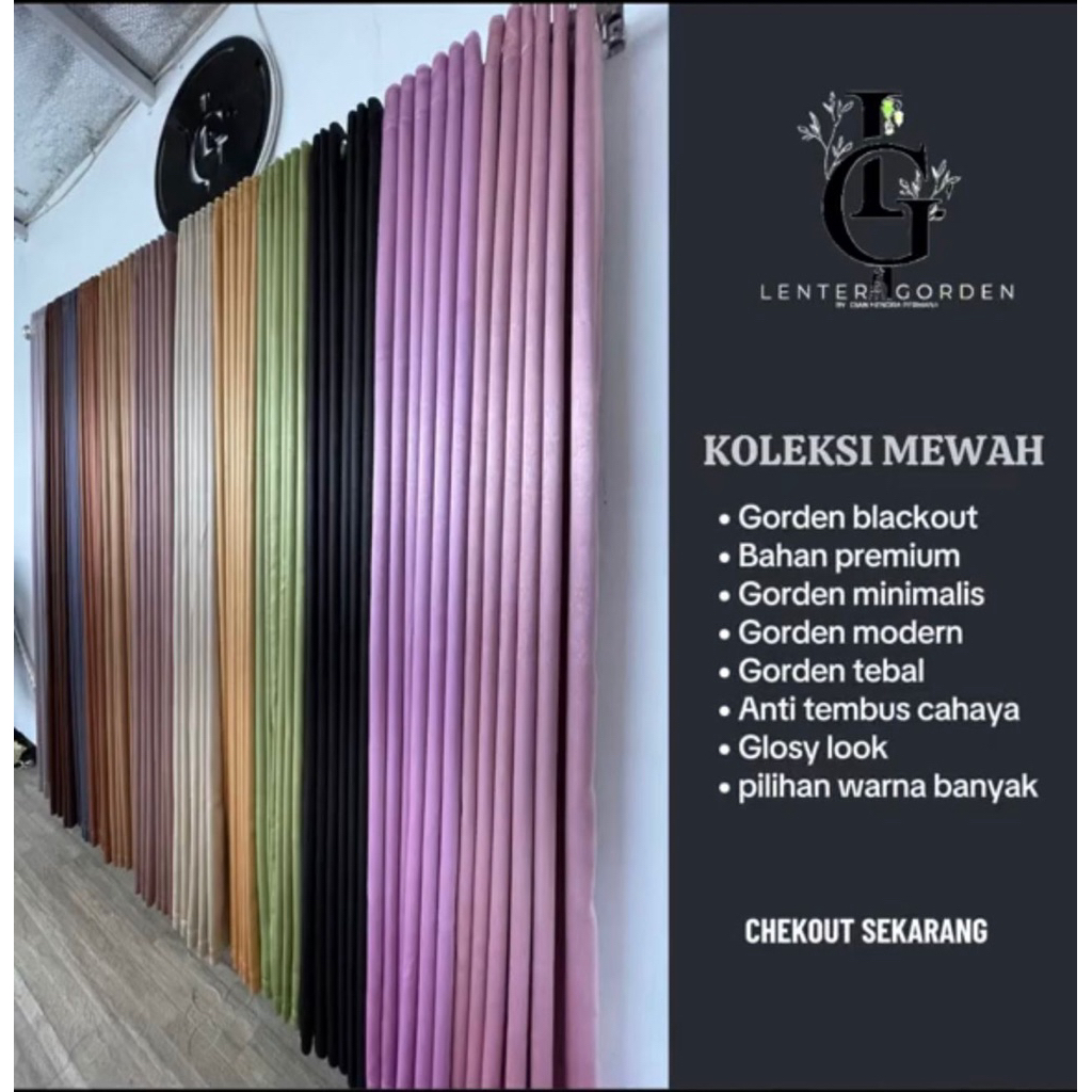 PREMIUM GLOSSY CURTAINS PLAIN BLACKOUT CURTAINS WINDOW CURTAINS MINIMALIST ประตู CURTAINS