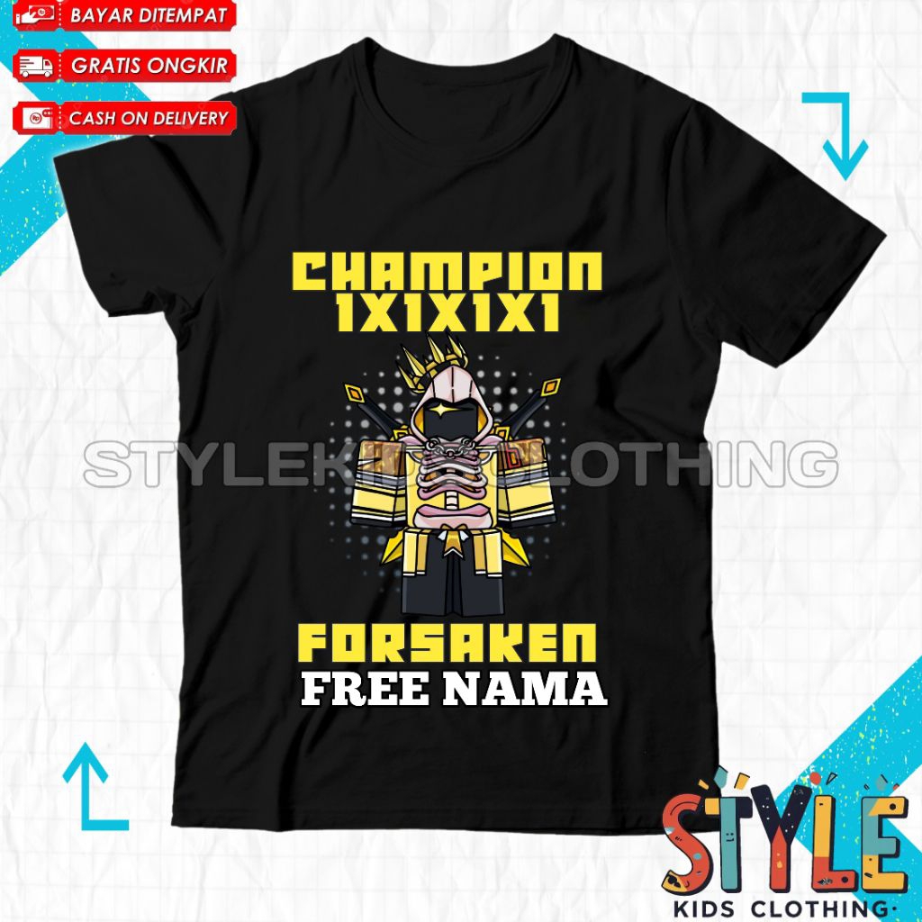 Champion Kids เสื้อยืด 1x1x1x1 Forsaken Roblox ชื่อฟรี/Rolax เสื้อยืดเด็ก 1x1x1 Champion Forsaken