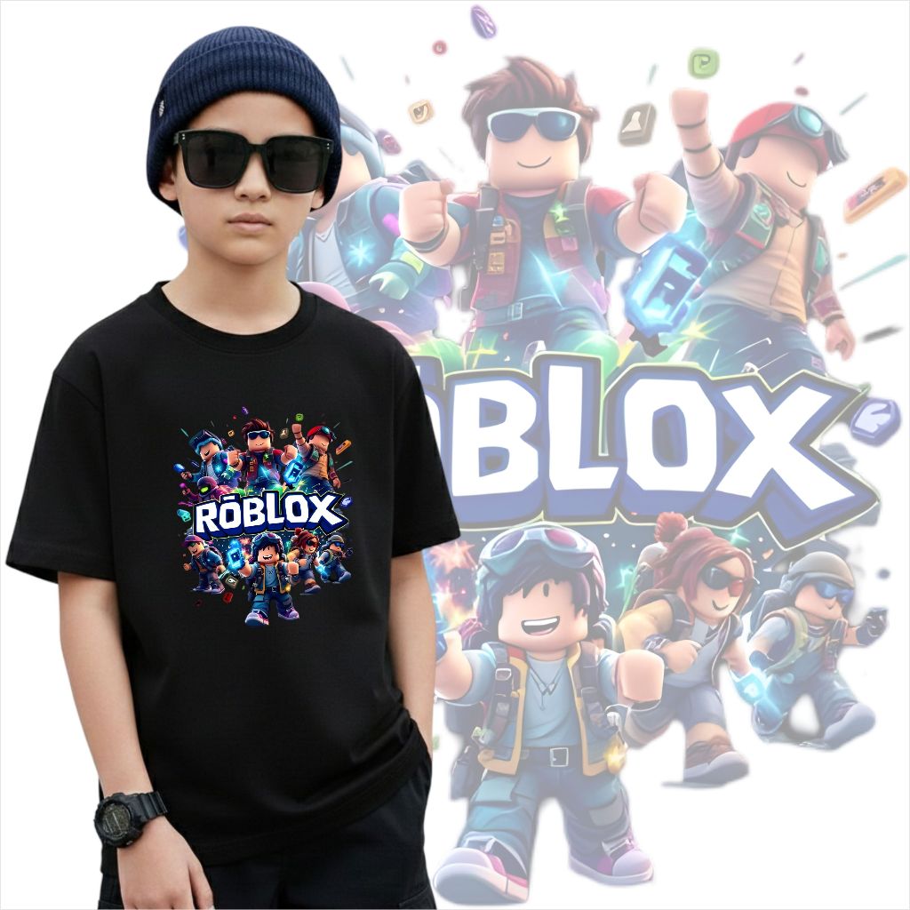 เสื้อยืดชายและหญิง Unisex RBX3 ผ้าฝ้ายหวี roblox