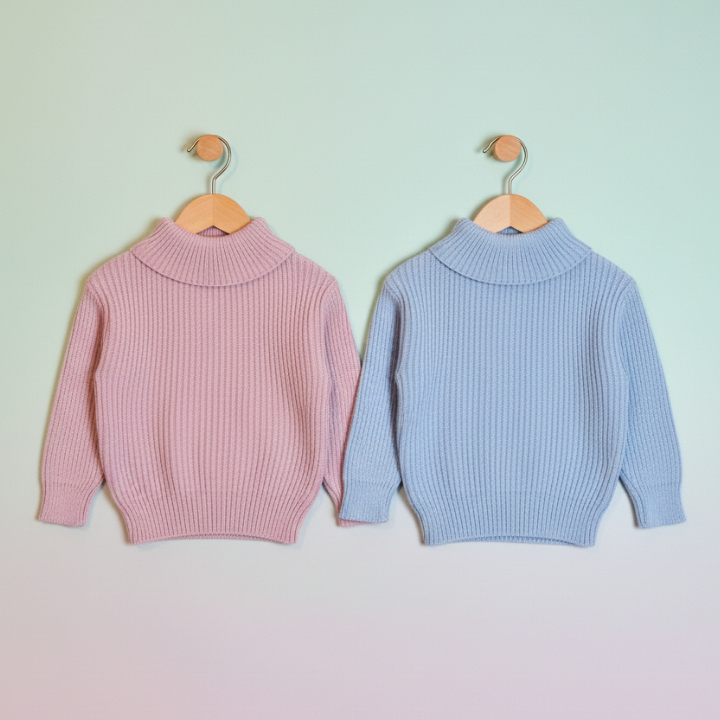 TRF KIDS เสื้อกันหนาวคอเต่า Unisex Premium Baby Knit | เต่าคอถักด้านบน ไม่จํากัดเพศ เสื้อกันหนาวเด็ก