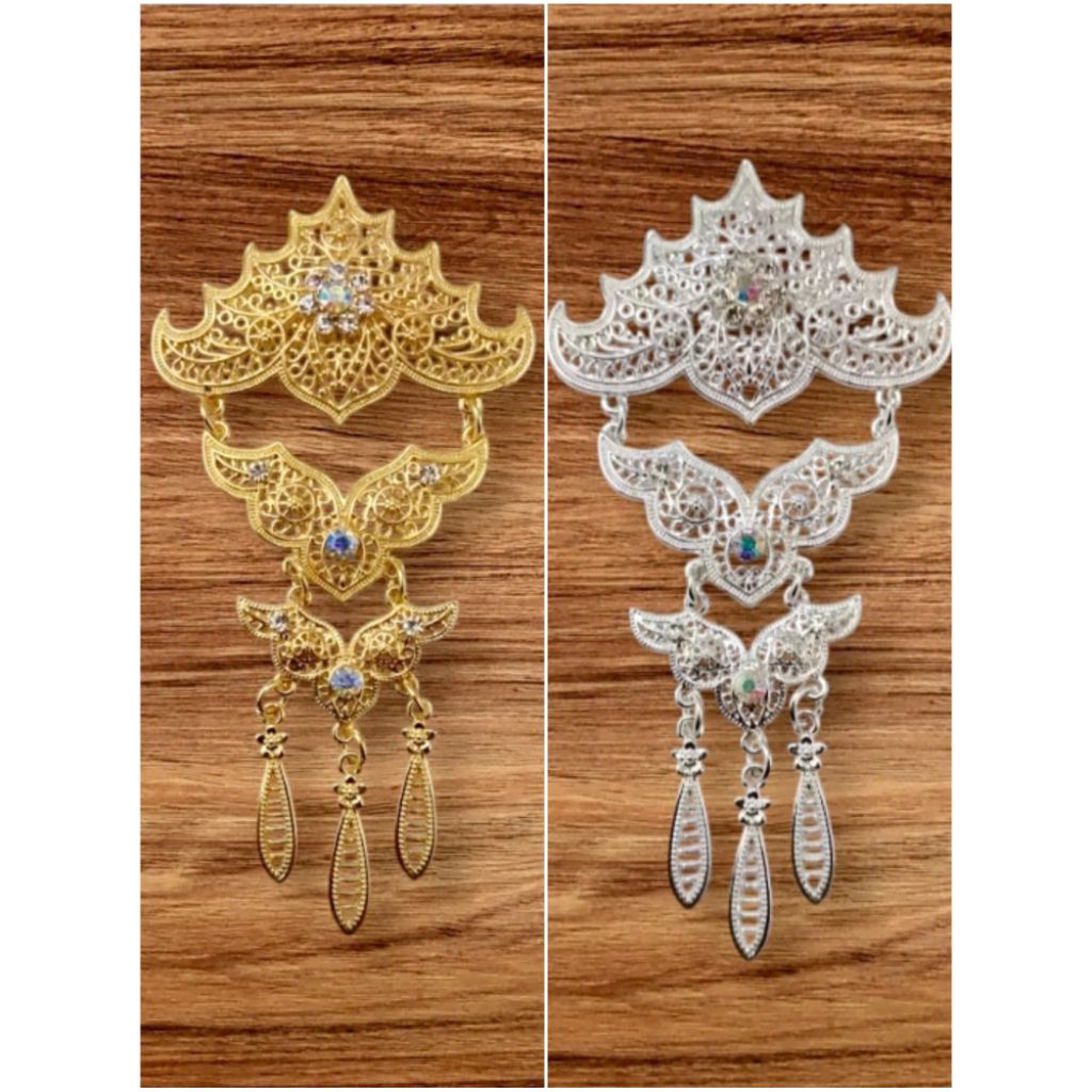 SIGER ETHNIC BROOCH 3 ชั้น JAVANESE ETHNIC BROOCH LAMPUNG SIMPLE ELECTROGANT ETHNIC KEBAYA BROOCH