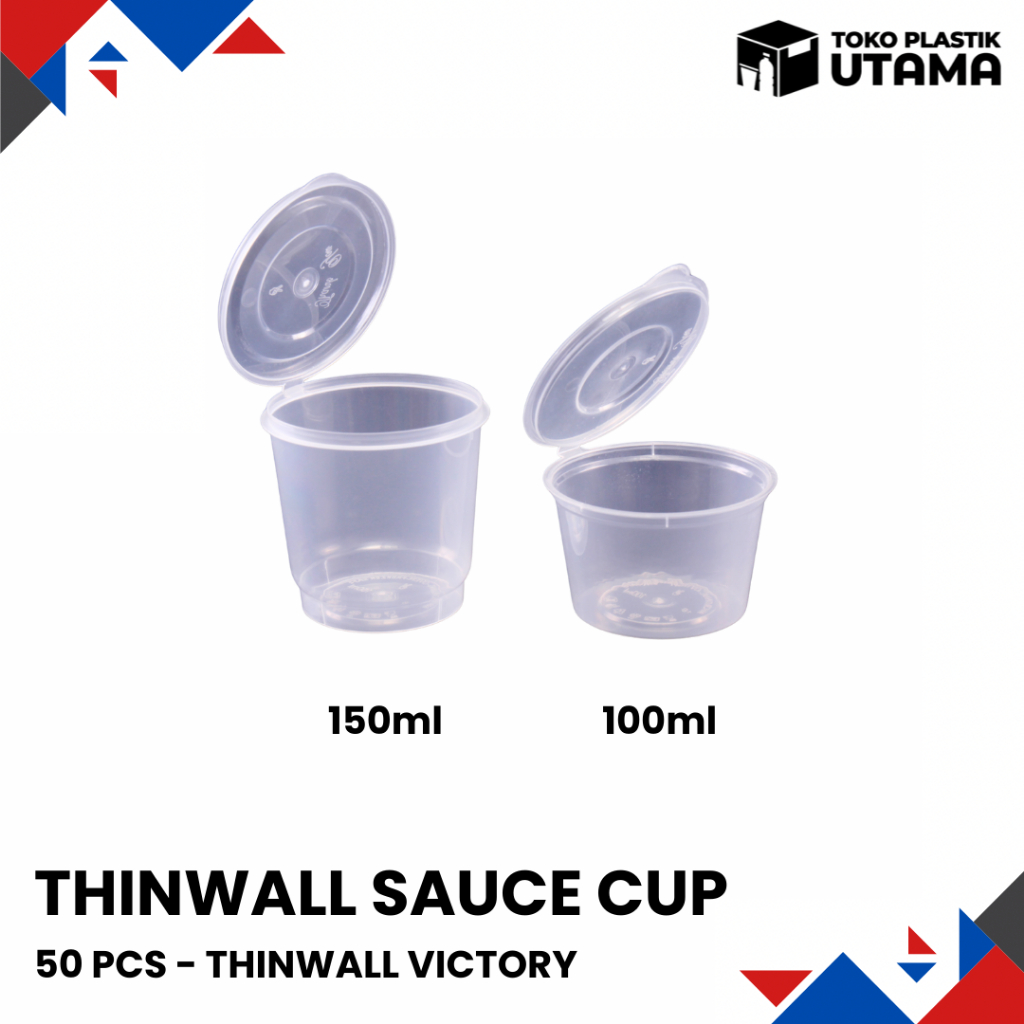 Thinwall Victory Sauce Cup Pudding Container 100ml 150ml บรรจุ 25 ชิ้น