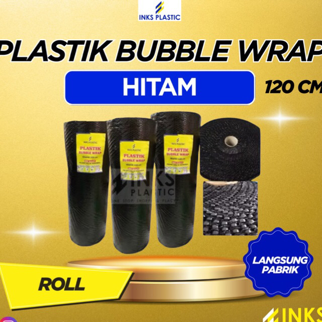 BUBBLE WRAP 120 CM CLEAR BLACK BUBBLE PACKING ROLL