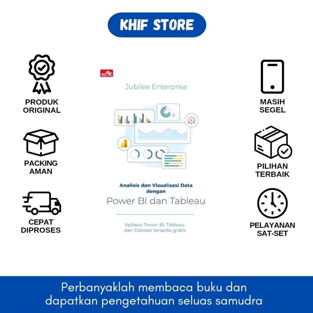 หนังสือการวิเคราะห์และการมองเห็นข้อมูลพร้อม Power Bi และ Tableau โดย Jubilee Enterprise