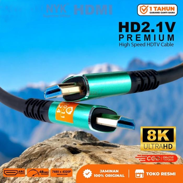 สาย HDMI to HDMI 1.5M / 3M / 5M / 10M / 15M คุณภาพสูง 8K Ultra HD2.1V NYK