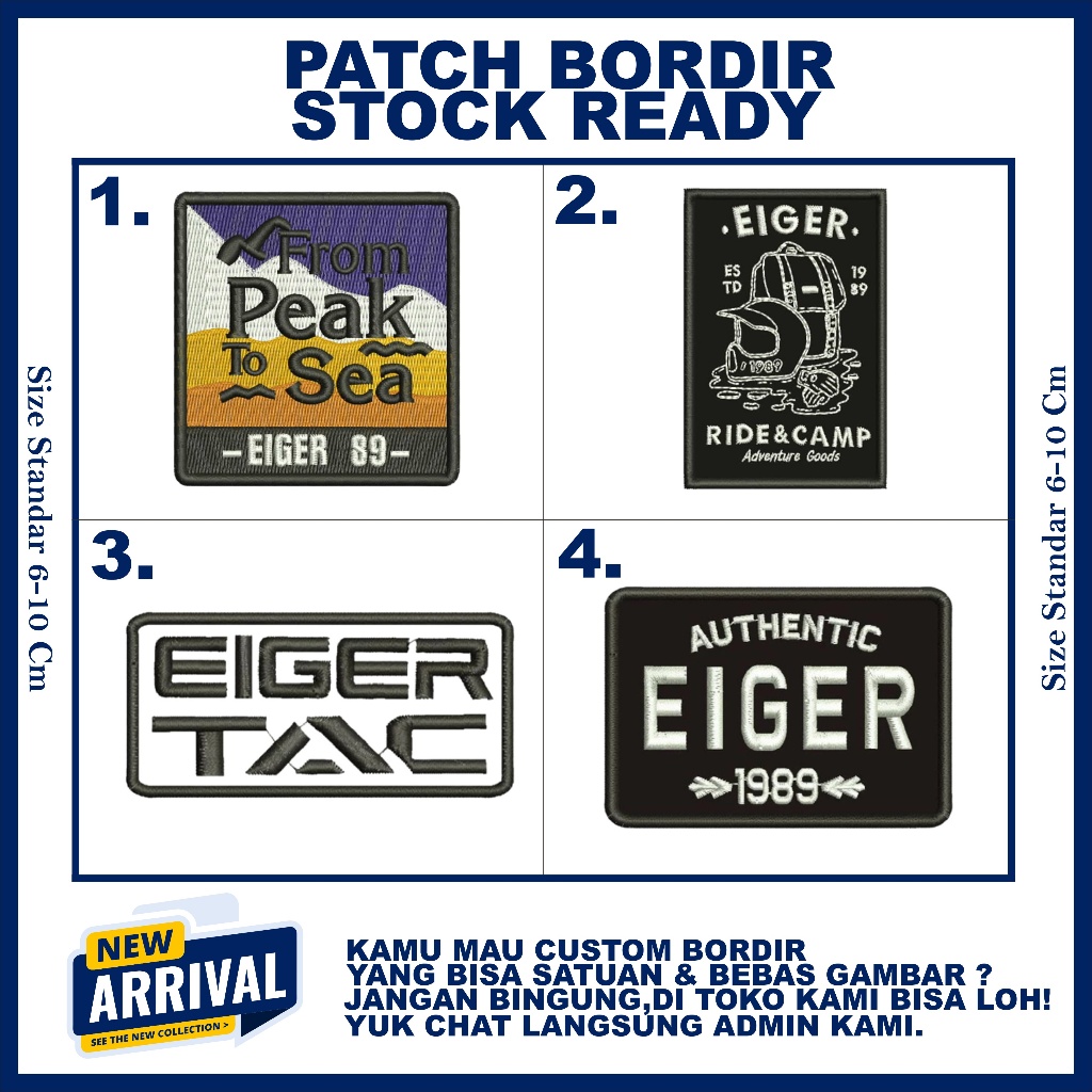 EIGER EMBROIDERY PATCH EMBLEM BEST VARIANT & 7 - ZONE EMBROIDERY