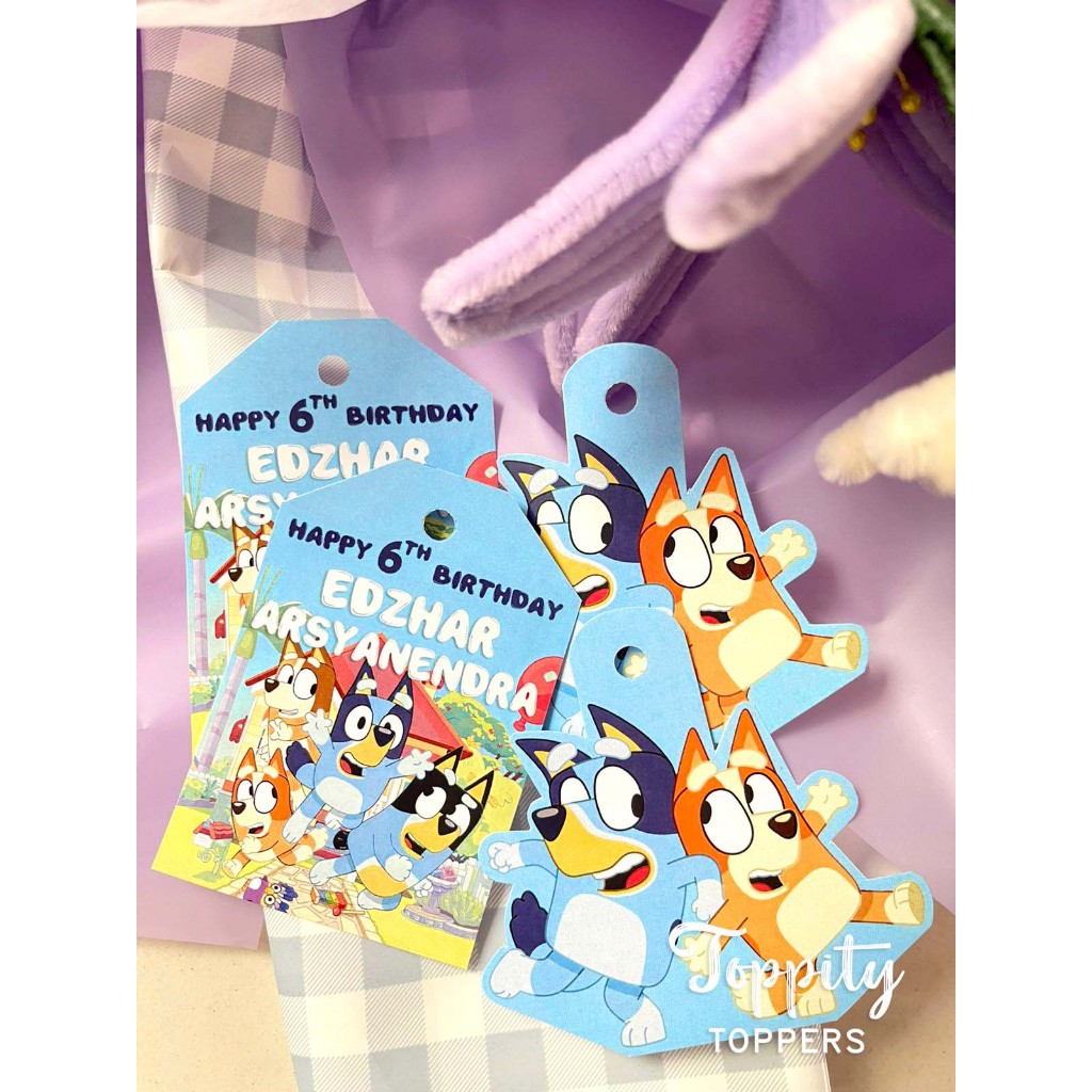 Blueyy bingo dog birthday Tag