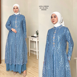 Dwkebaya Adila Dress | Gamis Brukat Premium | Gamis Pesta Outer Lepas Pasang