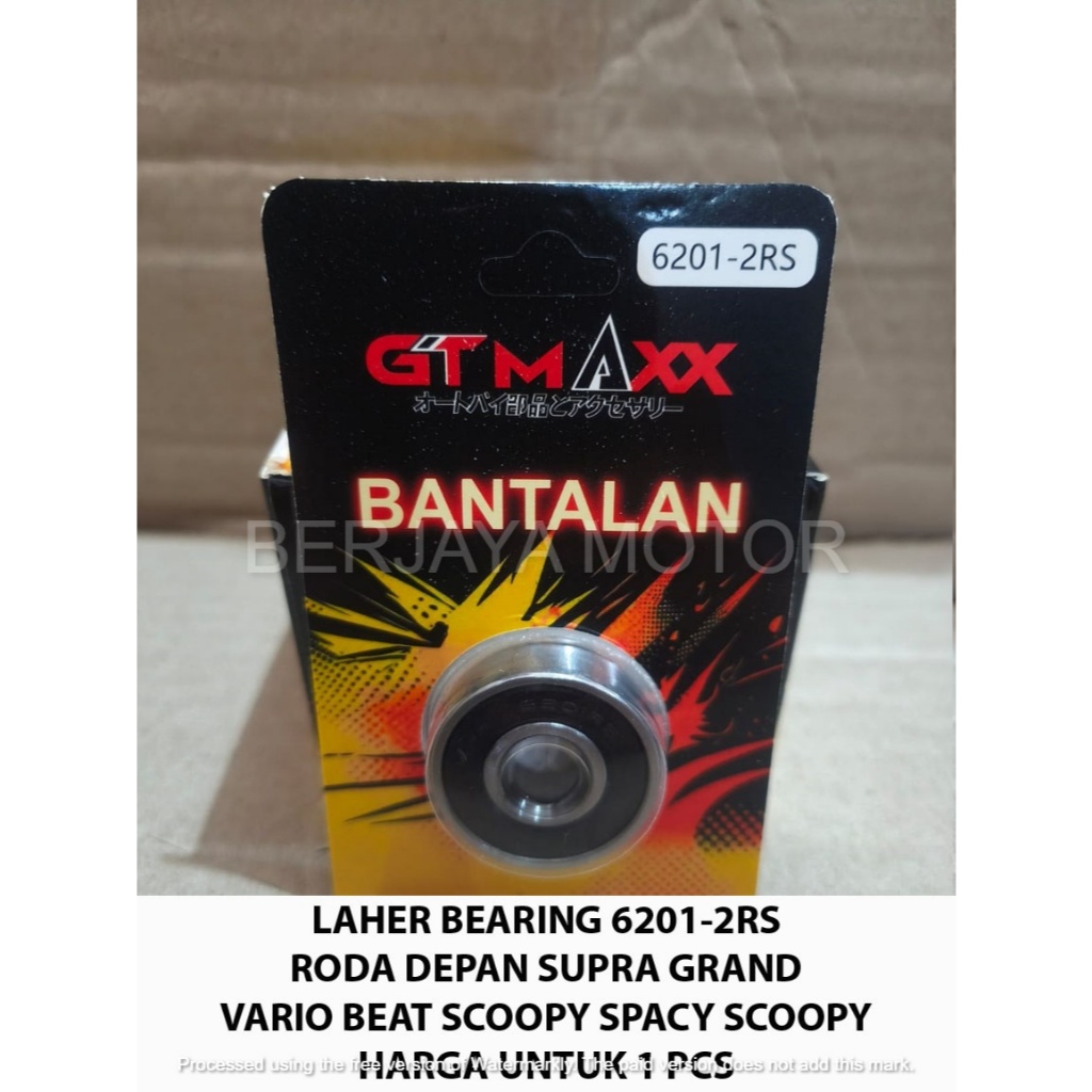 บรรจุุภัณฑ์ CONTENTS 10 ชิ้น LAHER BEARING 6201 2RS FRONT WHEEL GRAND SUPRA VARIO BEAT GTMAX