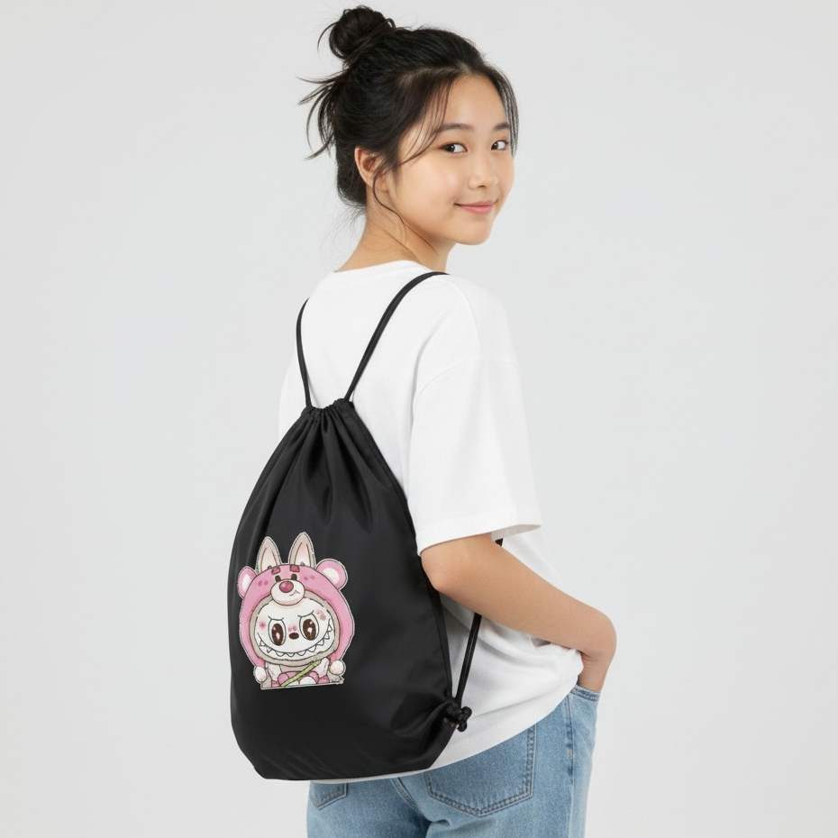 Pumpkin Stringbag Drawstring Backpack ผ้าเจาะพรีเมียมสําหรับเด็ก || คิอิอูมีอิ || OCT24C