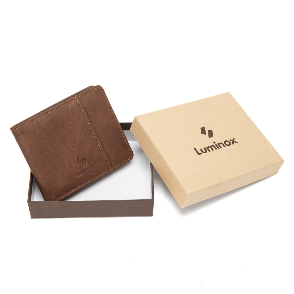 Luminox Voyez Mens Casual PU Wallet - กระเป๋าสตางค์พับพร้อมกล่องพิเศษฟรี