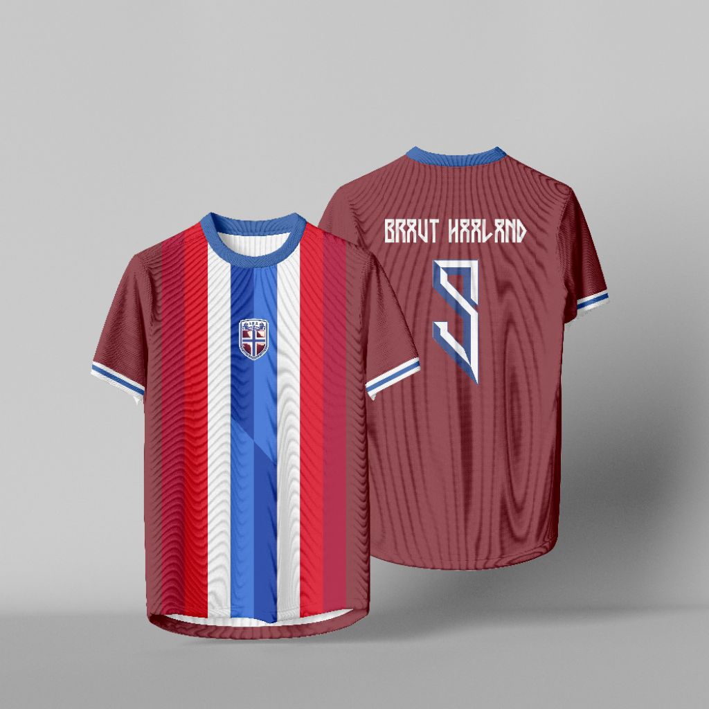 NORWEGIA HOME AWAY JERSEY 25/26 รุ่นพิเศษ BRAUT HAALAND ฟรีชื่อและเกียร์กลับ